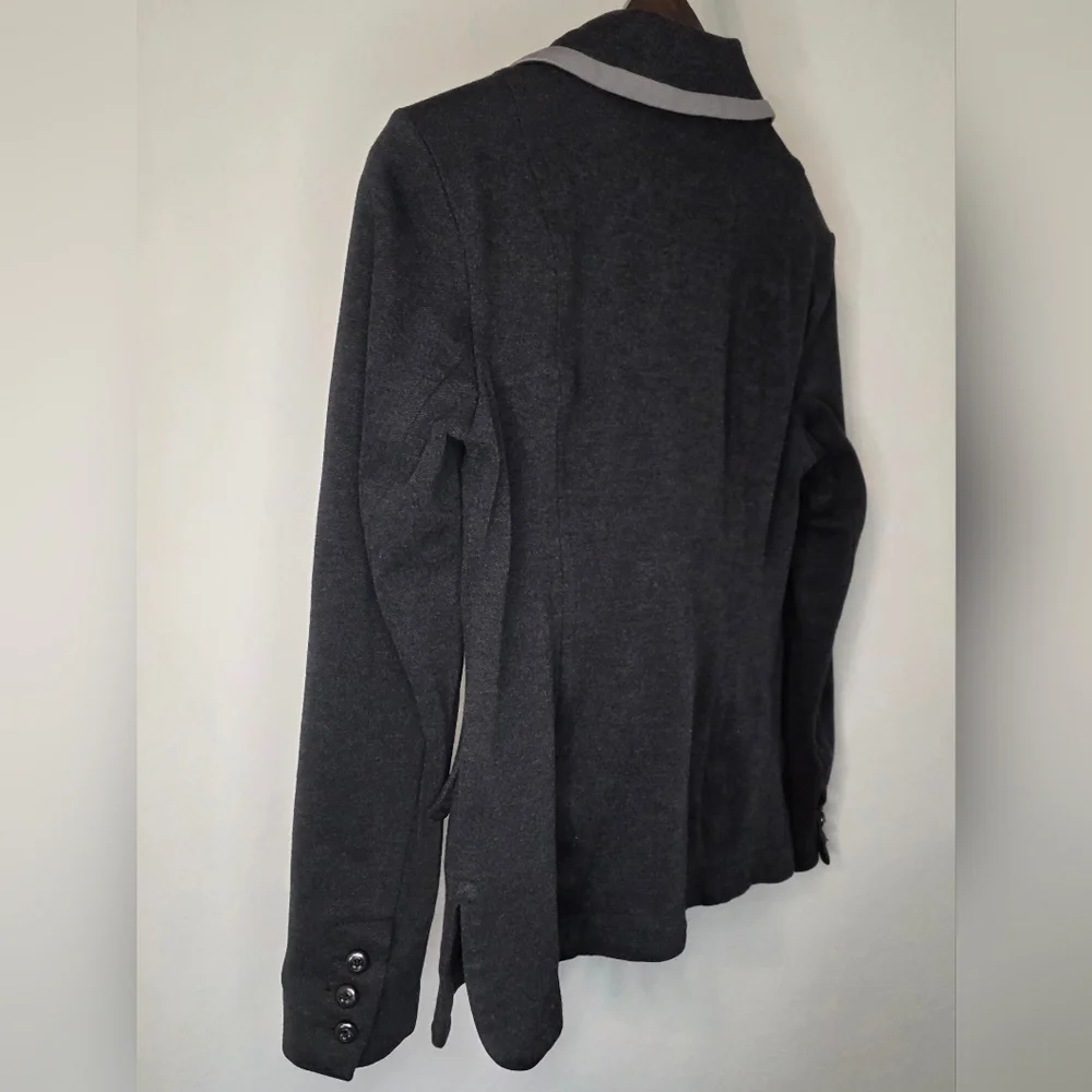 Cabi Ponte Knit Blazer Gray Contrast Trim Size Small - Picture 5 of 10